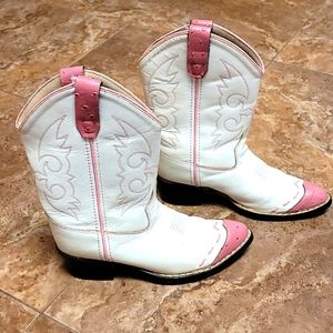Kids leather cowgirl boots